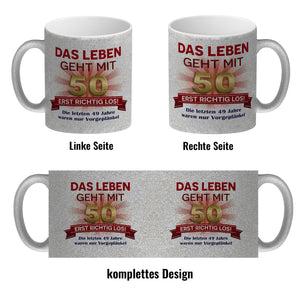 50. Geburtstag Kaffeebecher mit lustigem Spruch: Vorgeplänkel