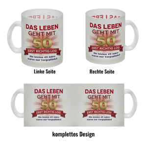 50. Geburtstag Kaffeebecher mit lustigem Spruch: Vorgeplänkel