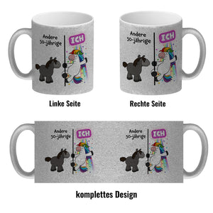50. Geburtstag Kaffeebecher mit lustigem Spruch: Einhorn