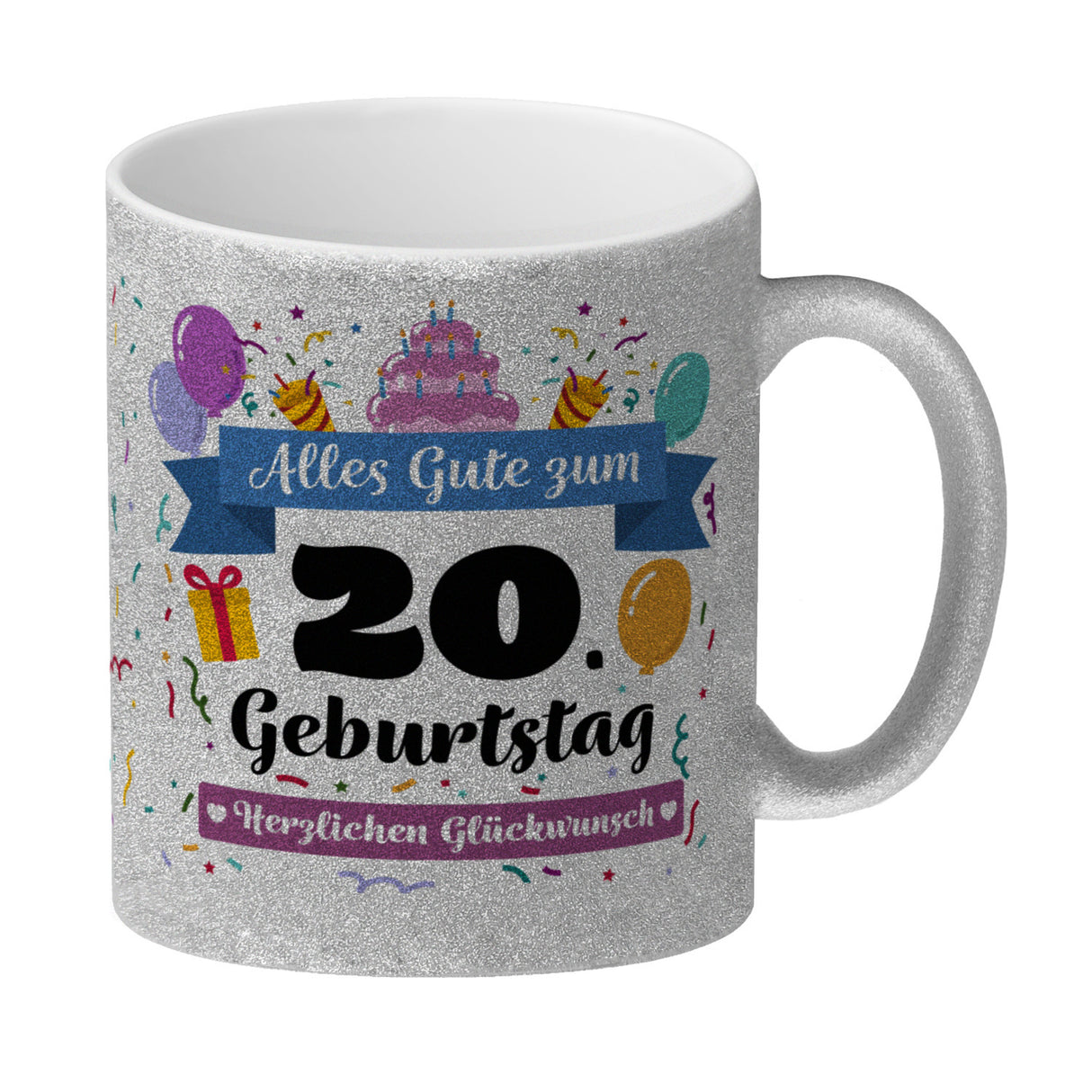 20. Geburtstag Kaffeebecher mit lustigem Spruch: Alles Gute