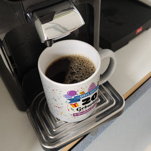 20. Geburtstag Kaffeebecher mit lustigem Spruch: Alles Gute