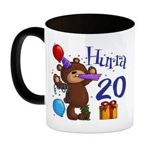 20. Geburtstag Kaffeebecher mit lustigem Spruch: Teddy