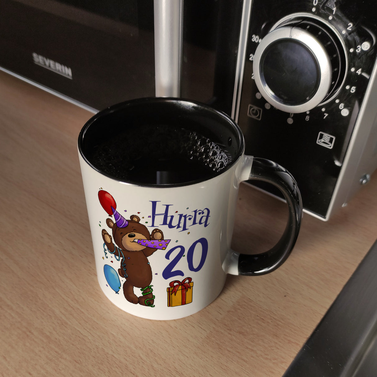 20. Geburtstag Kaffeebecher mit lustigem Spruch: Teddy