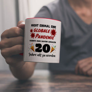 20. Geburtstag Kaffeebecher mit lustigem Spruch: Pandemie