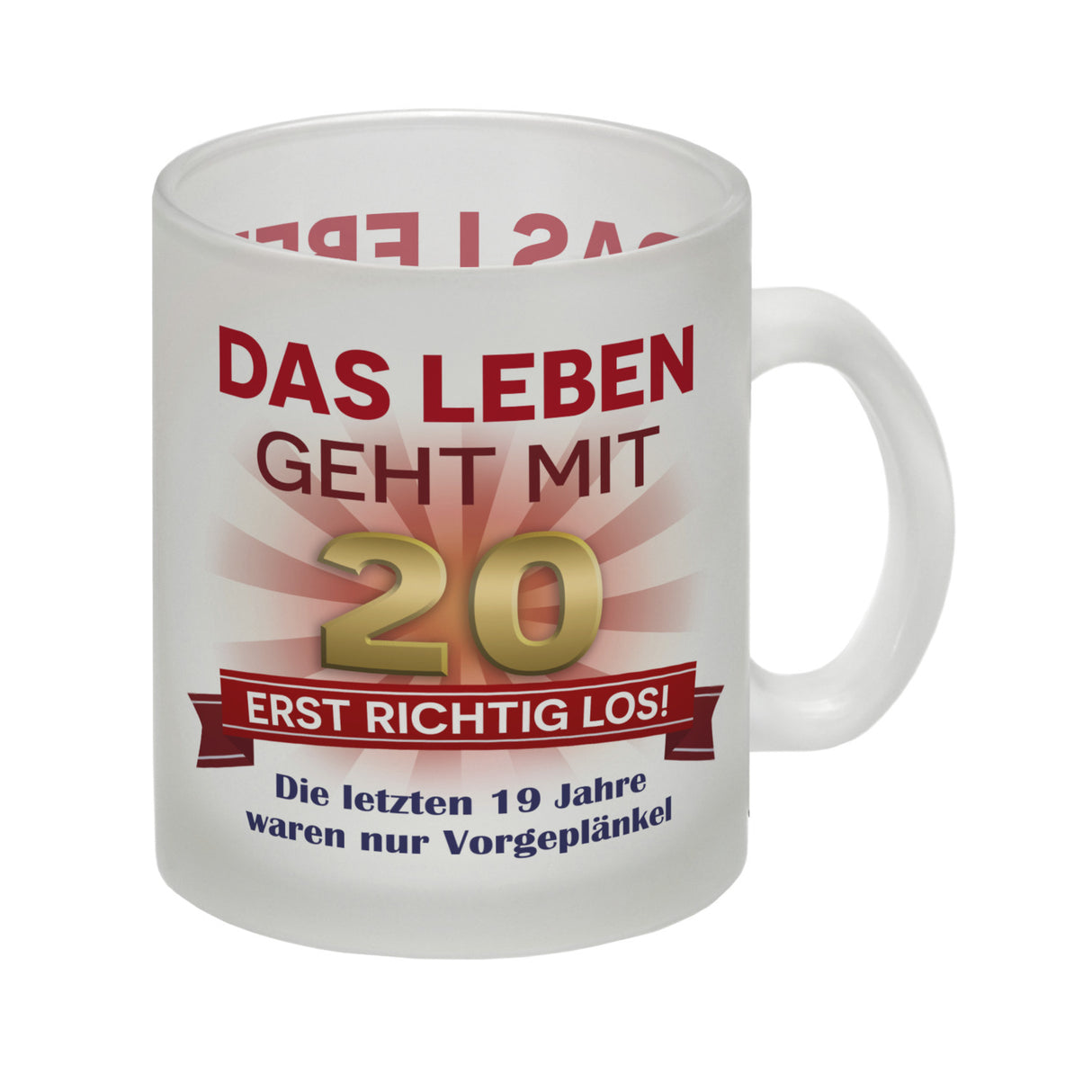 20. Geburtstag Kaffeebecher mit lustigem Spruch: Vorgeplänkel