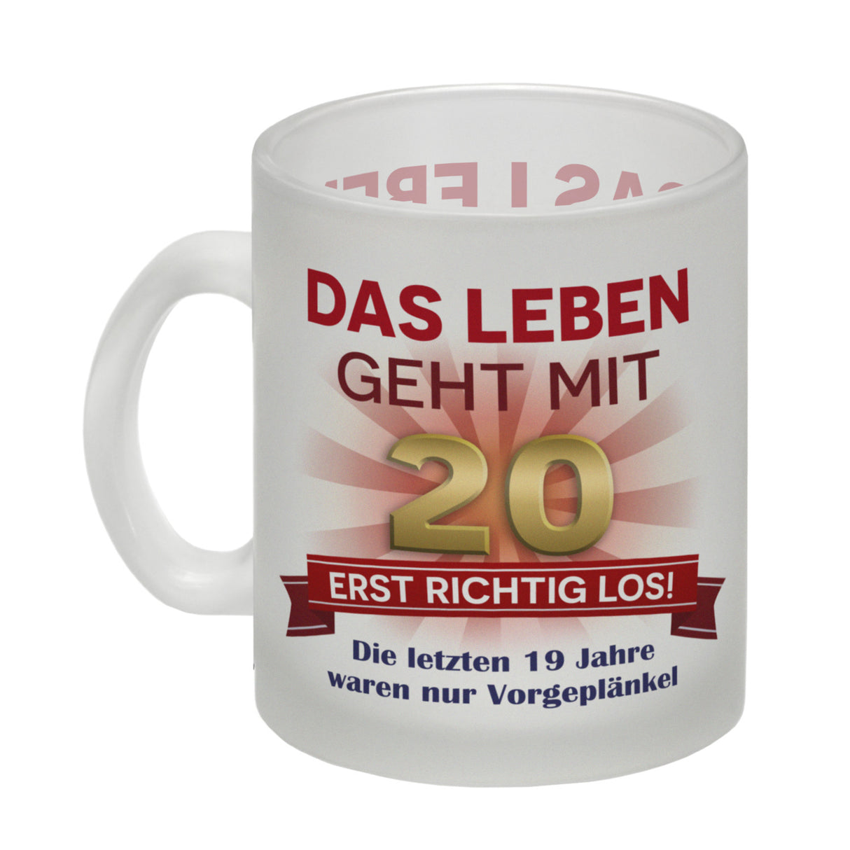 20. Geburtstag Kaffeebecher mit lustigem Spruch: Vorgeplänkel