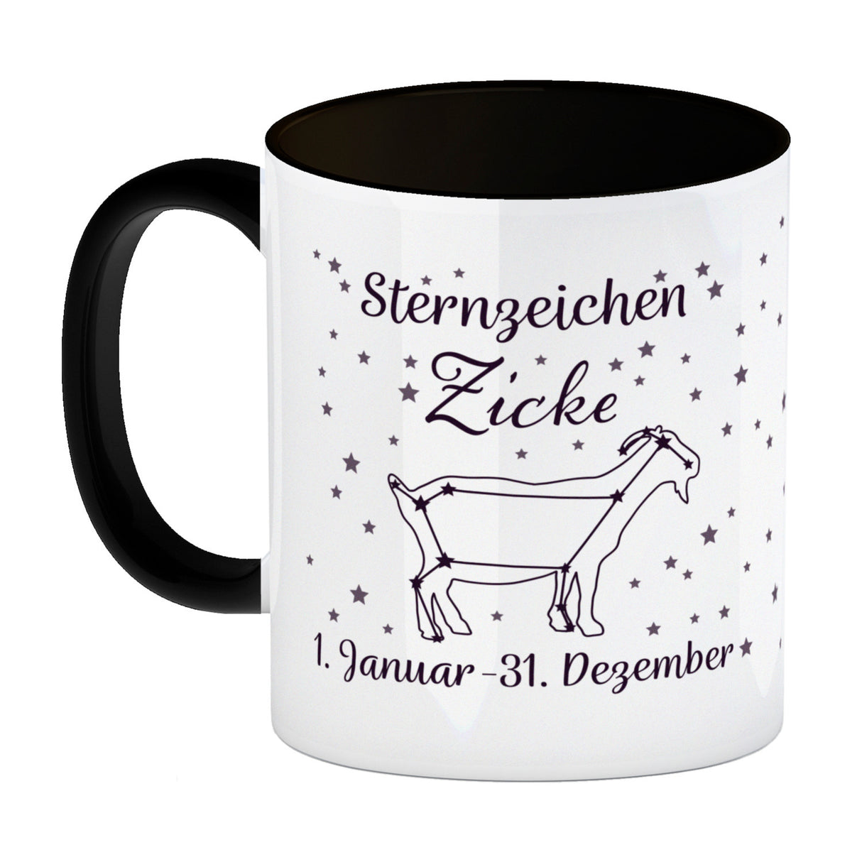 Sternzeichen Zicke Kaffeebecher mit Sternenhimmel