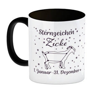 Sternzeichen Zicke Kaffeebecher mit Sternenhimmel