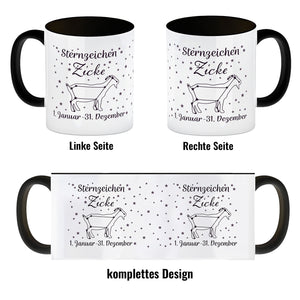 Sternzeichen Zicke Kaffeebecher mit Sternenhimmel