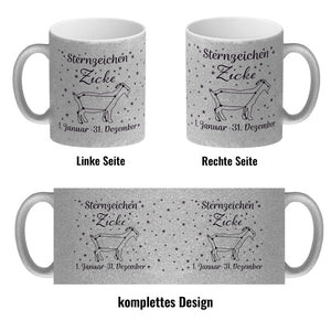 Sternzeichen Zicke Kaffeebecher mit Sternenhimmel
