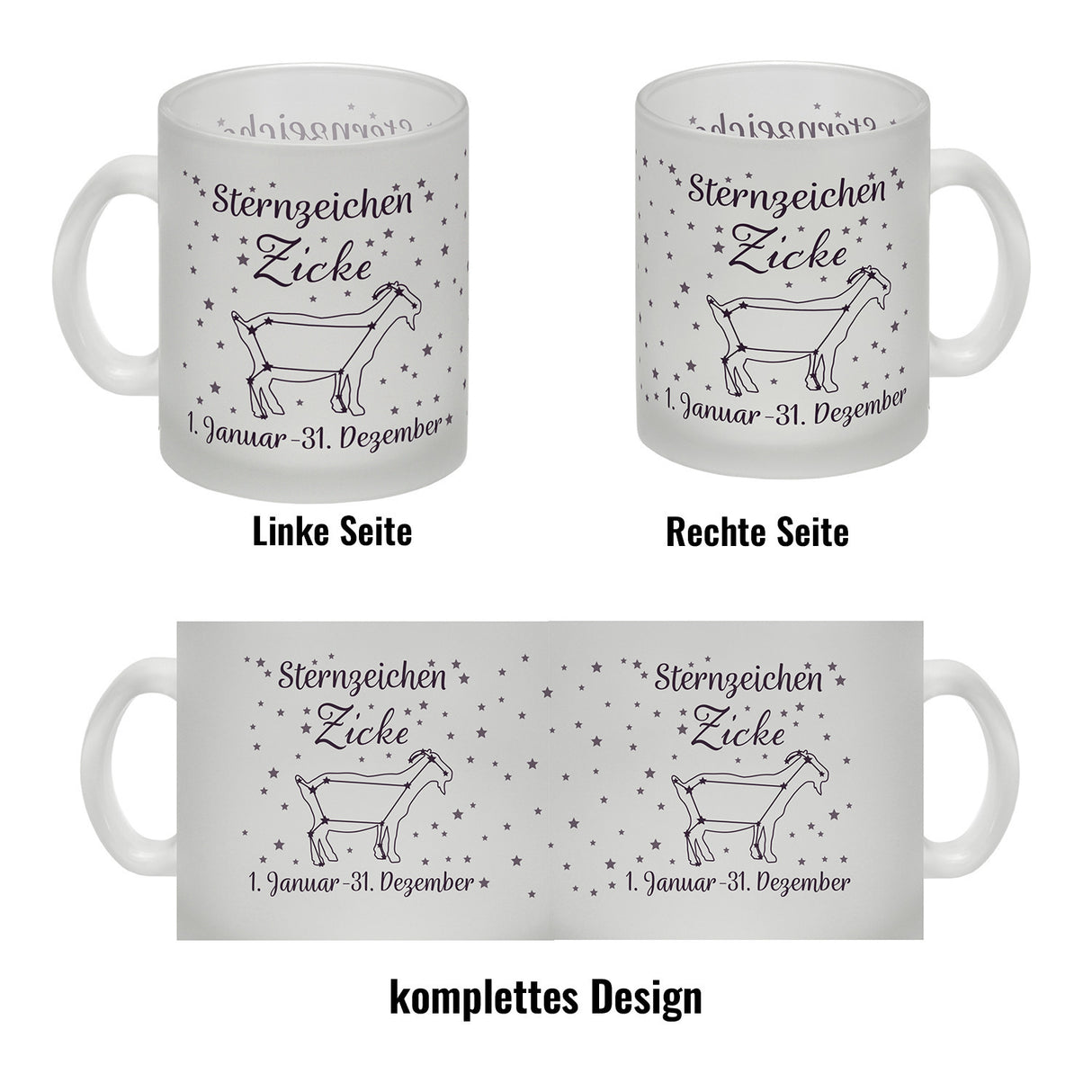 Sternzeichen Zicke Kaffeebecher mit Sternenhimmel