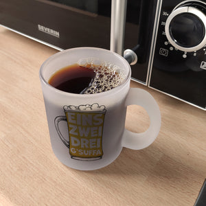Eins zwei drei G'suffa witziger Kaffeebecher für Biertrinker