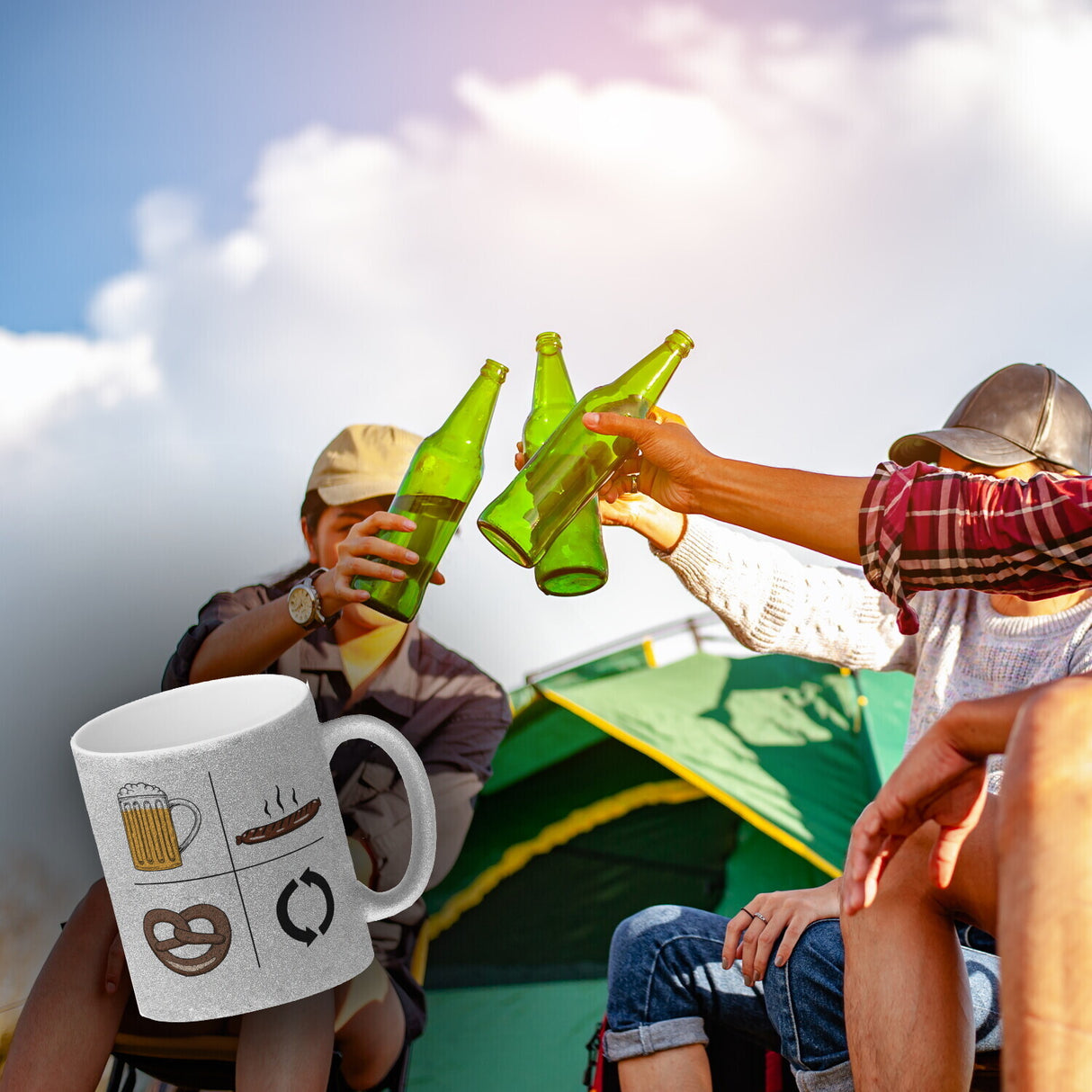 Bier, Wurst, Brezel, Repeat Kaffeebecher
