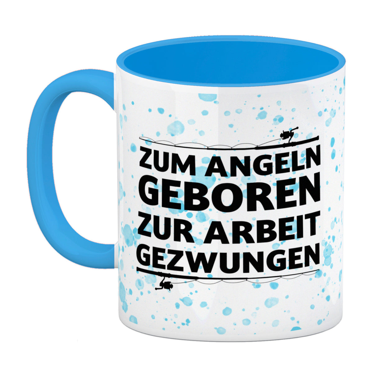 Zum Angeln geboren zur Arbeit gezwungen Kaffeebecher für Angler