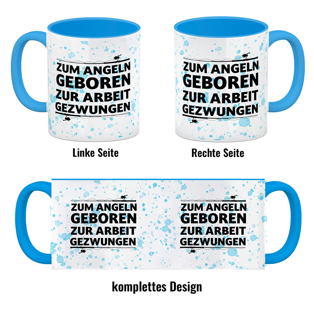 Zum Angeln geboren zur Arbeit gezwungen Kaffeebecher für Angler