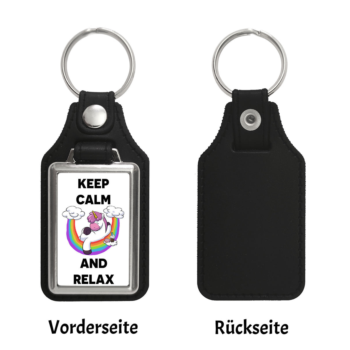 Keep calm and relax Schlüsselanhänger mit Einhorn-Motiv
