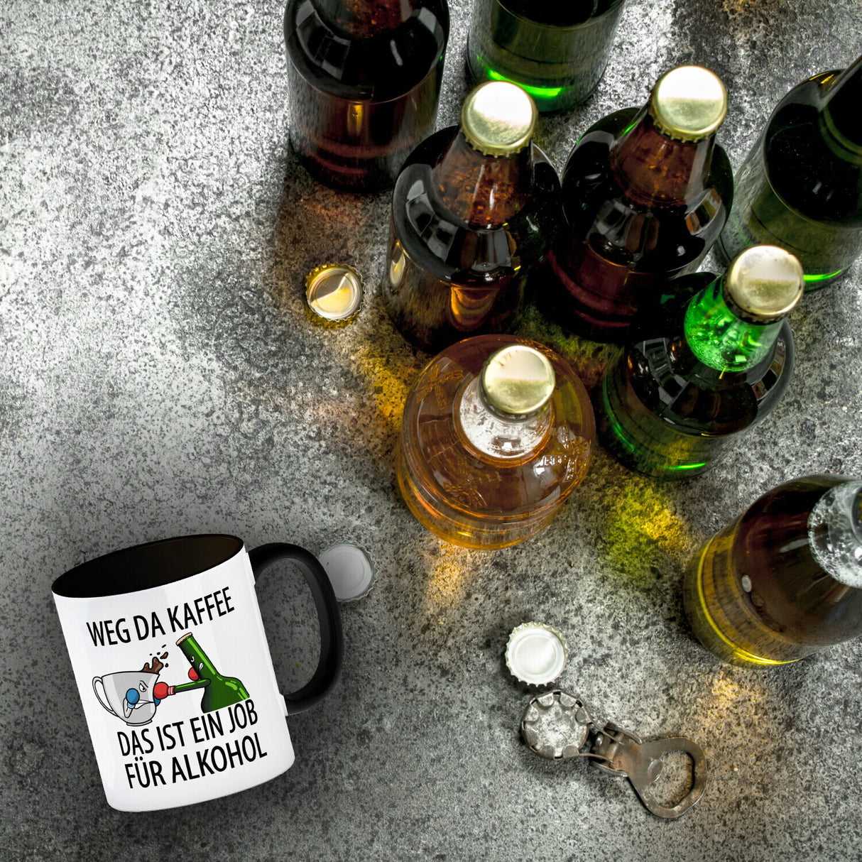 Weg da Kaffee das ist ein Job für Alkohol Kaffeebecher
