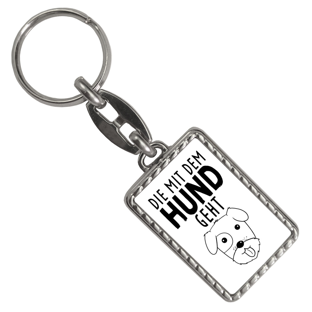 Die mit dem Hund geht Schlüsselanhänger
