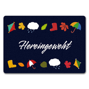 Hereingeweht Fußmatte mit Herbst-Motiven