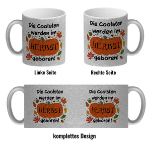 Die Coolsten werden im Herbst geboren Kaffeebecher mit Kürbis Motiv