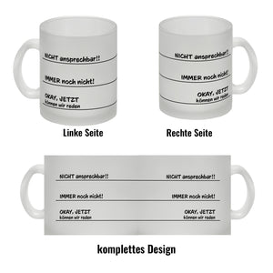 Ohne Kaffee nicht ansprechbar Kaffeebecher mit verschiedenen Gemütslagen