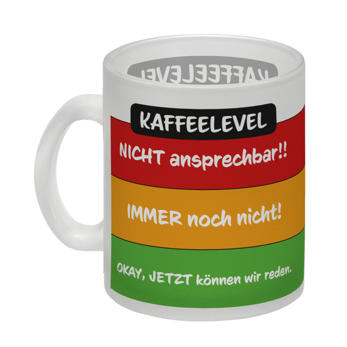 Kaffeelevel nicht ansprechbar Kaffeebecher mit verschiedenen Gemütslagen