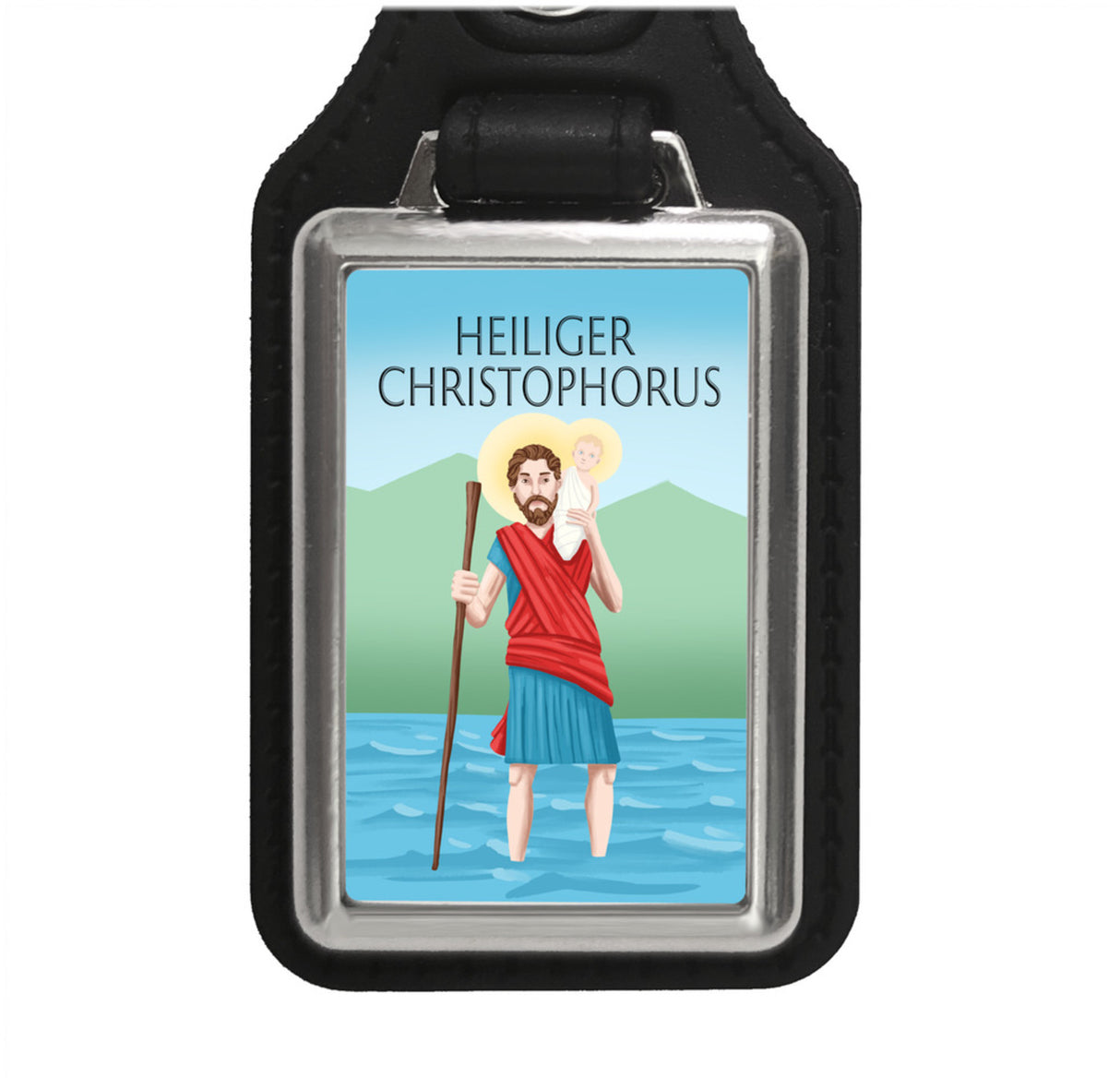 Heiliger Christophorus - Gute Fahrt farbig Schlüsselanhänger