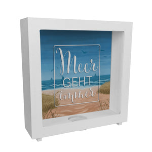 Meer geht immer Spardose mit Urlaubsmotiv