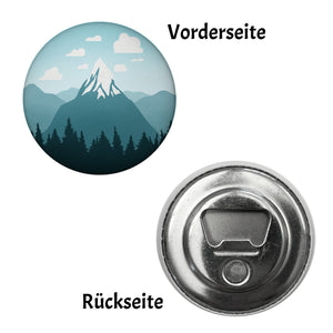 Berglandschaft Kühlschrankmagnet mit Waldmotiv