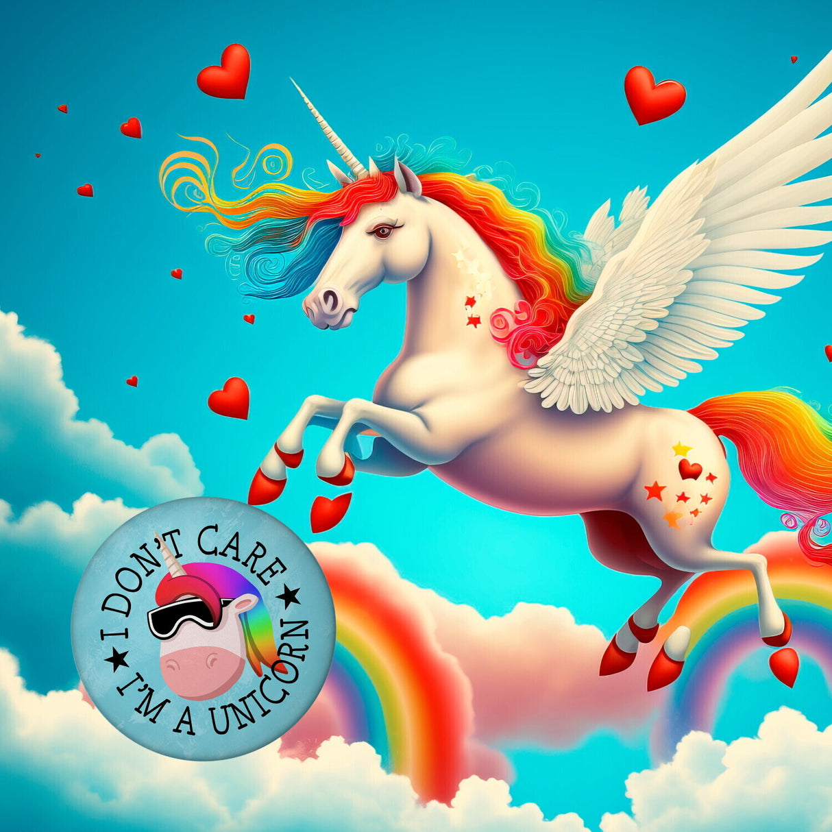 I don't care i'm a unicorn Einhorn Kühlschrankmagnet