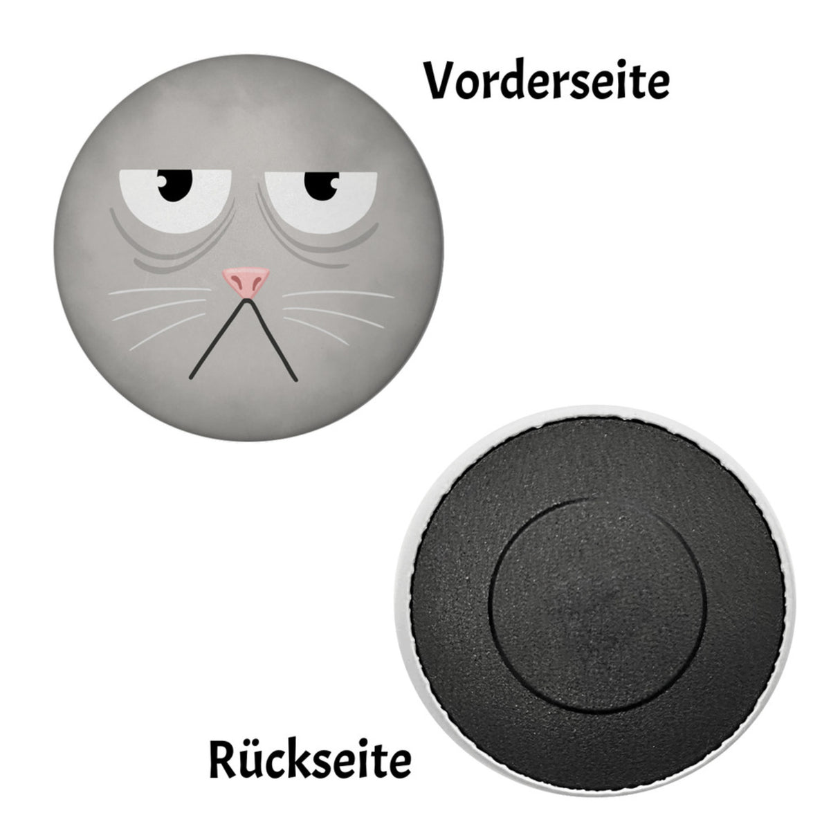 Kühlschrankmagnet mit Katzengesicht verwirrte Katze