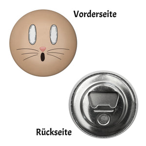 Kühlschrankmagnet mit Katzengesicht verwirrte Katze