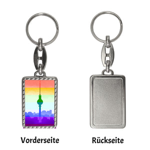 Berlin Skyline Schlüsselanhänger in Regenbogenfarben