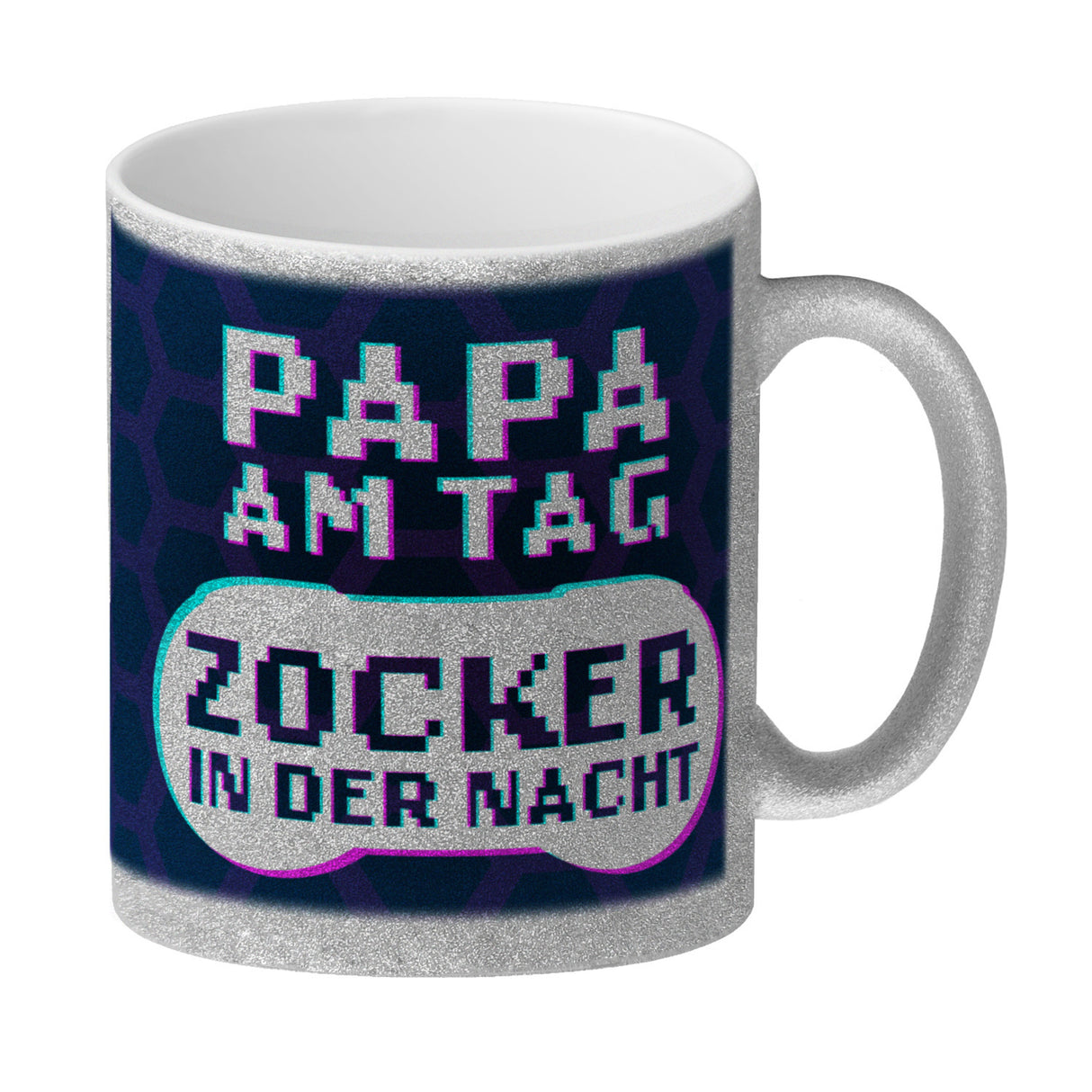 Papa am Tag - Zocker in der Nacht Kaffeebecher für Gamer und Väter