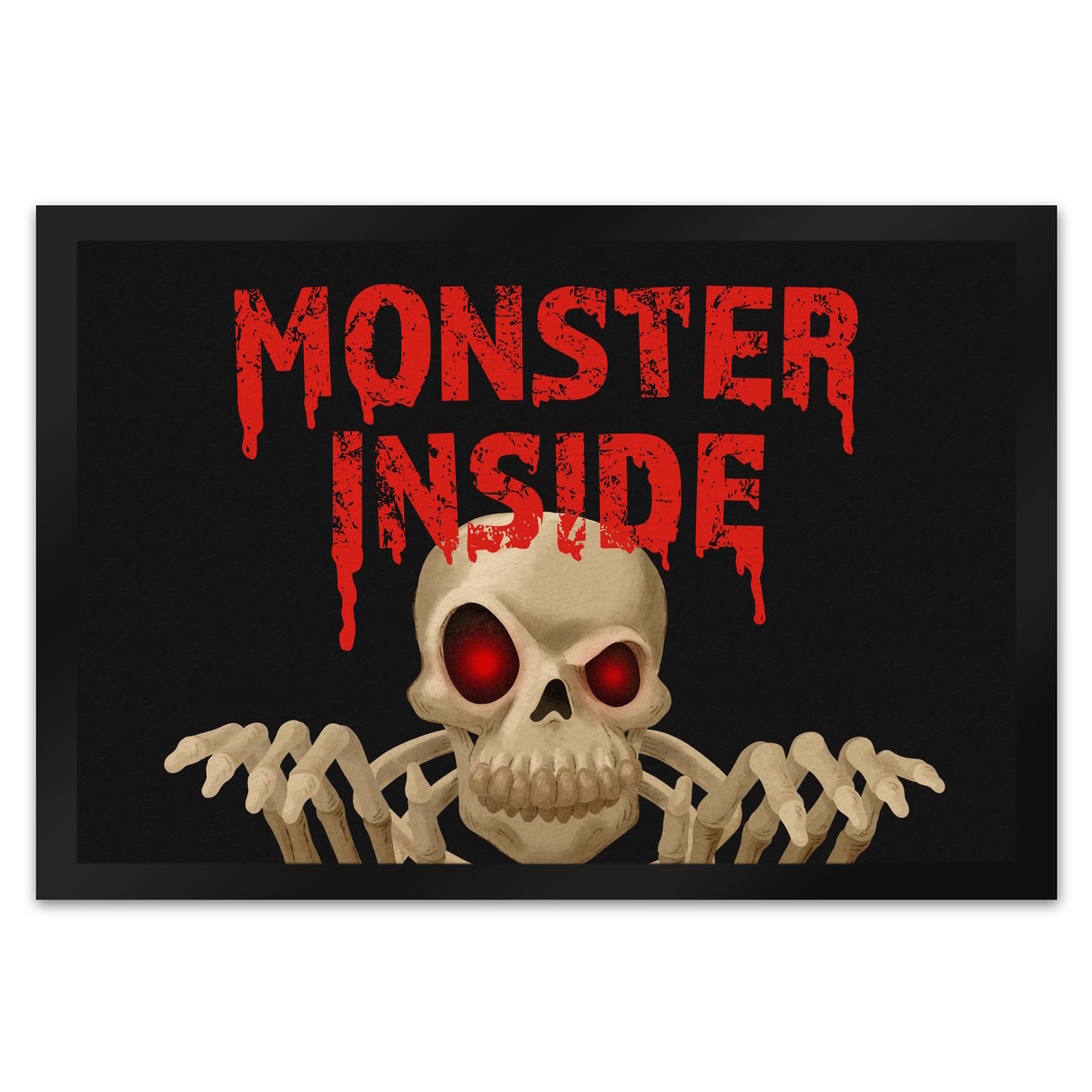 Monster Inside Halloween Fußmatte mit gruseligem Skelett Motiv
