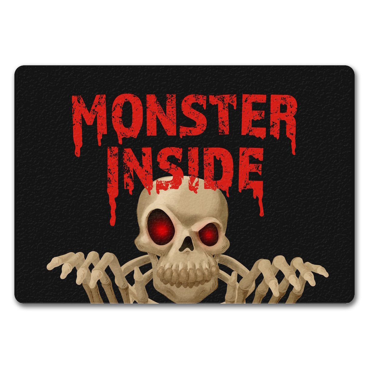Monster Inside Halloween Fußmatte mit gruseligem Skelett Motiv