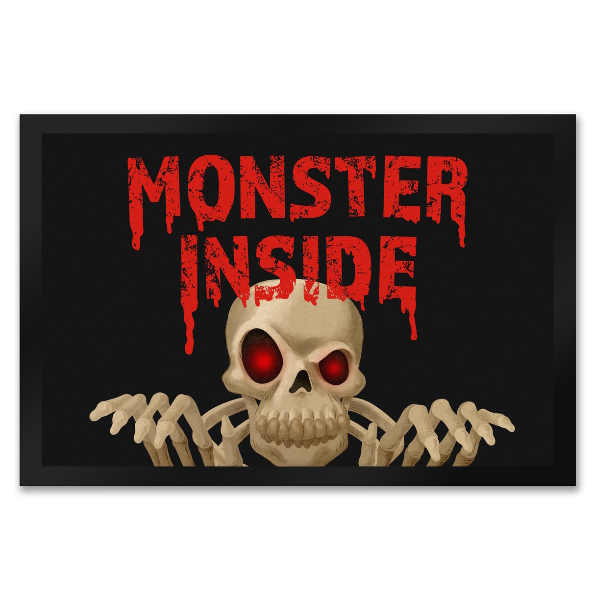 Monster Inside Halloween Fußmatte mit gruseligem Skelett Motiv