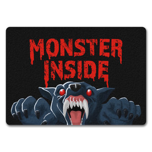 Monster Inside Halloween Fußmatte in 35x50 cm mit gruseligem Werwolf Motiv