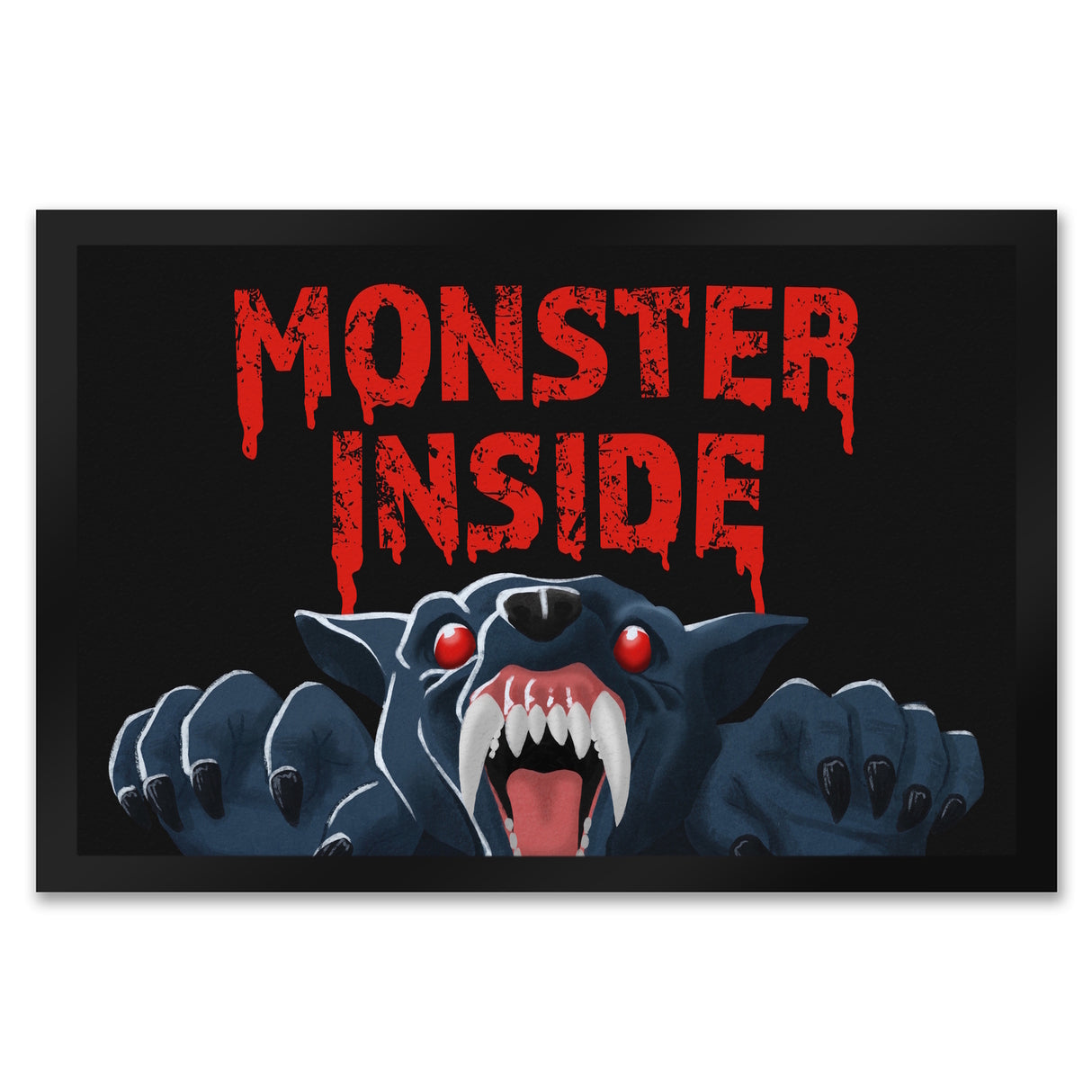 Monster Inside Halloween Fußmatte in 35x50 cm mit gruseligem Werwolf Motiv