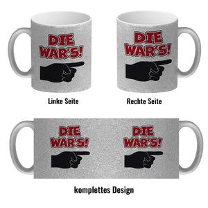 Die war’s Kaffeebecher mit beschuldigender Hand