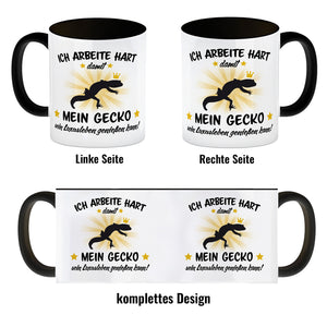 Ich arbeite hart für das Luxusleben meines Geckos Haustier Kaffeebecher