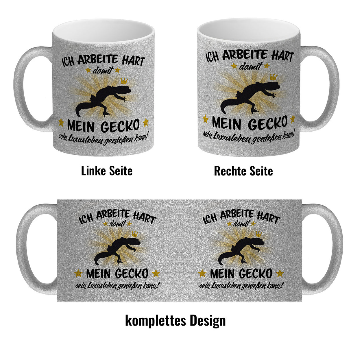 Ich arbeite hart für das Luxusleben meines Geckos Haustier Kaffeebecher
