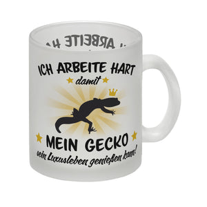 Ich arbeite hart für das Luxusleben meines Geckos Haustier Kaffeebecher