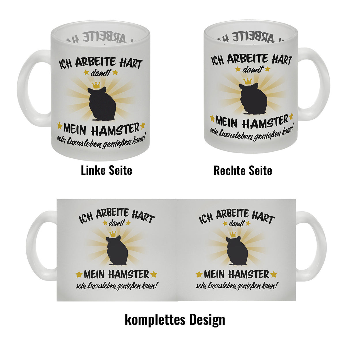 Ich arbeite hart für das Luxusleben meines Hamsters Haustier Kaffeebecher