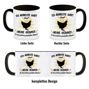 Ich arbeite hart für das Luxusleben meiner Hühner Haustier Kaffeebecher