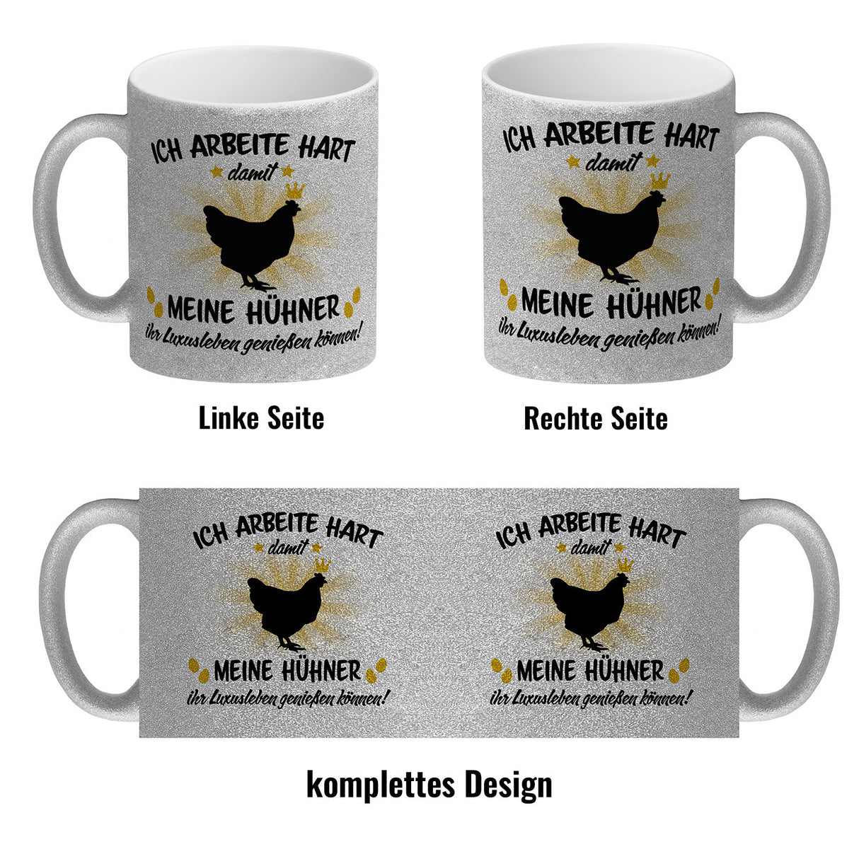 Ich arbeite hart für das Luxusleben meiner Hühner Haustier Kaffeebecher