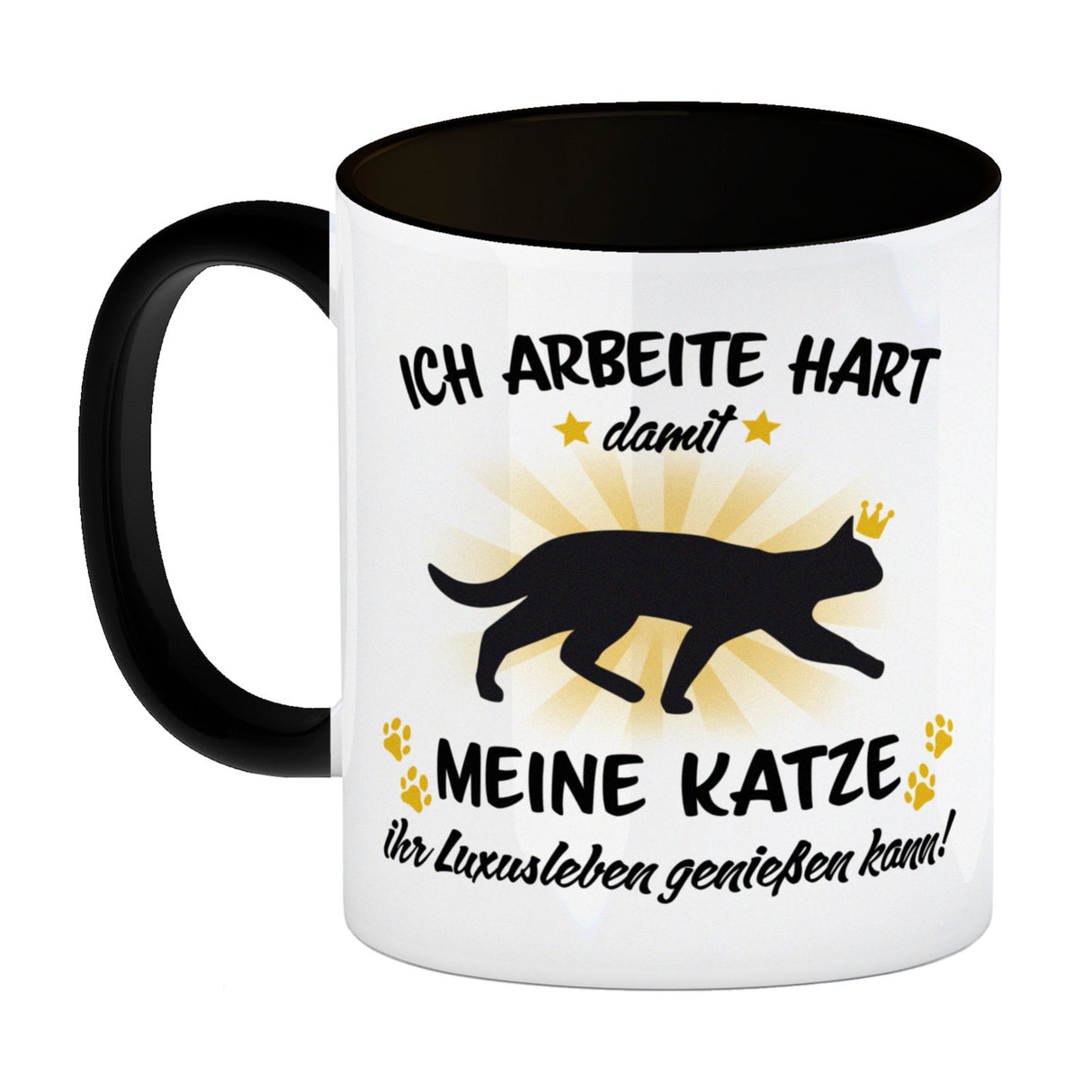 Ich arbeite hart für das Luxusleben meiner Katze Haustier Kaffeebecher
