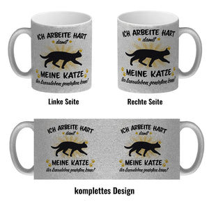 Ich arbeite hart für das Luxusleben meiner Katze Haustier Kaffeebecher