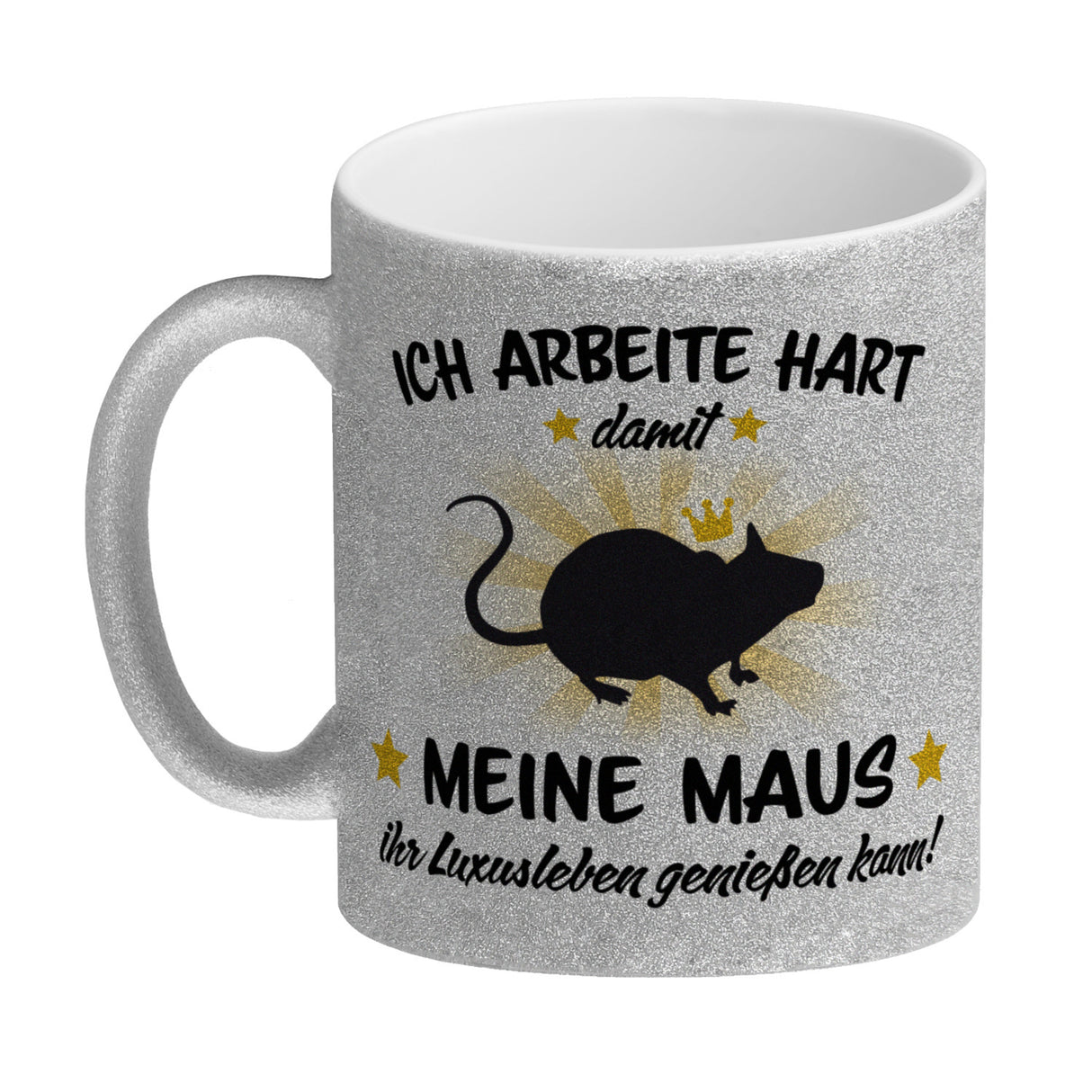 Ich arbeite hart für das Luxusleben meiner Maus Haustier Kaffeebecher
