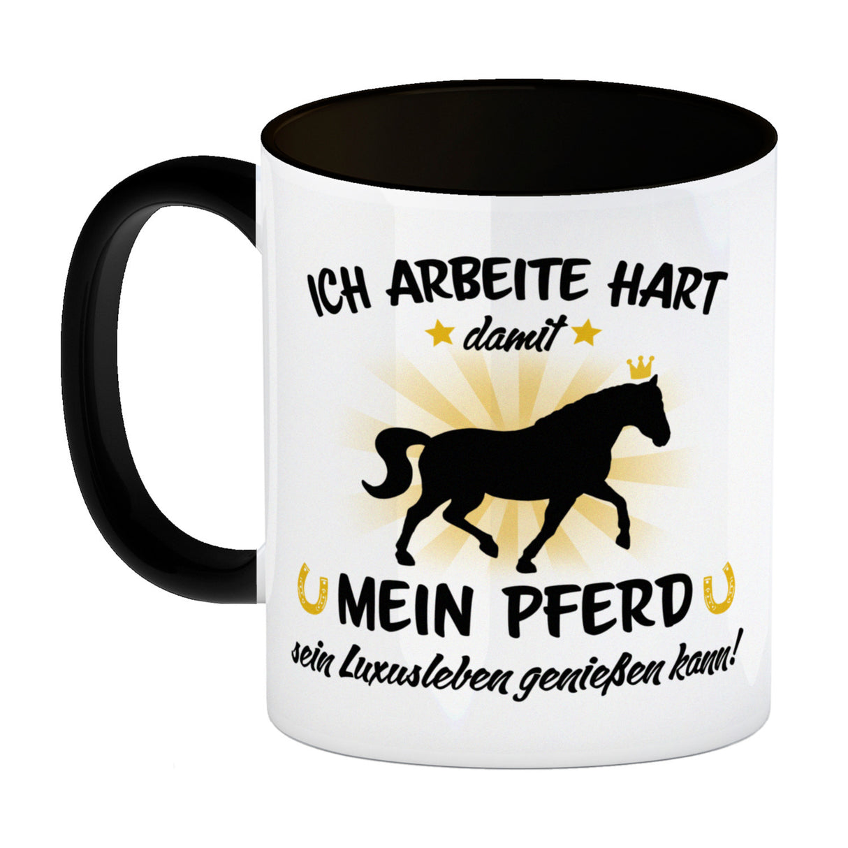 Ich arbeite hart für das Luxusleben meines Pferdes Haustier Kaffeebecher
